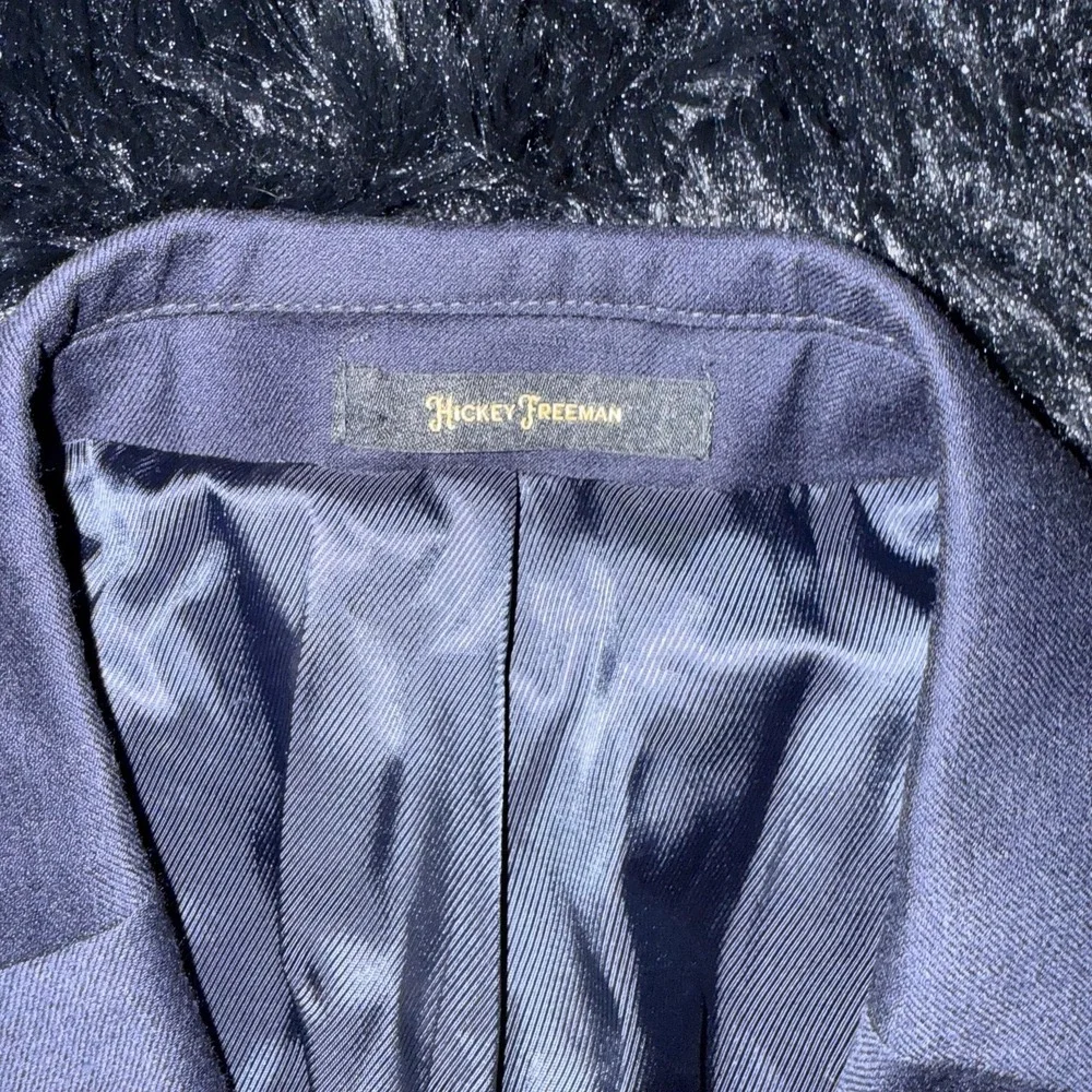 Hickey Freeman Blazer Mens 40R Navy Wool Stretch Two Button Lined Sport‎ Coat